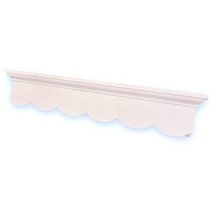 SHABBY CHIC White Wooden Scalloped Floating Shelf - 18” Long